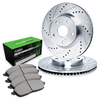 R1 Concepts® - Drilled and Slotted Brake Kit with Performance Sport Pads