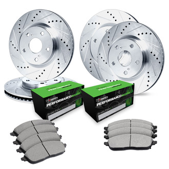 R1 Concepts® - Drilled and Slotted Brake Kit with Performance Sport Pads