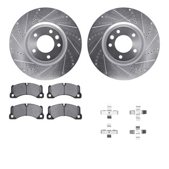 R1 Concepts® - Drilled and Slotted Front Brake Kit with Euro Ceramic Pads