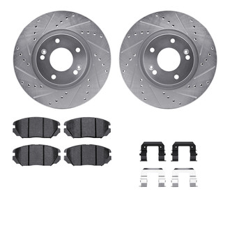 R1 Concepts® - Drilled and Slotted Front Brake Kit with Euro Ceramic Pads