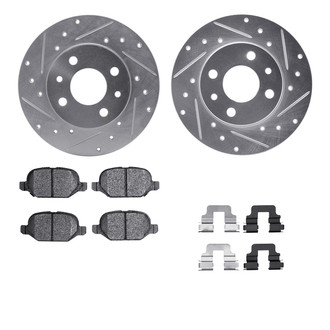 R1 Concepts® - Drilled and Slotted Rear Brake Kit with Euro Ceramic Pads