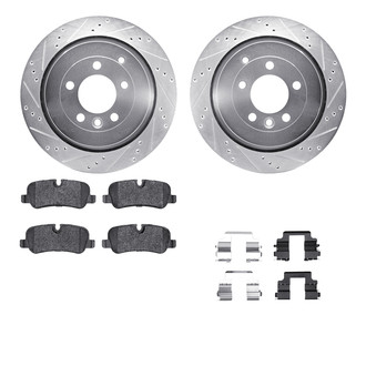 R1 Concepts® - Drilled and Slotted Rear Brake Kit with Euro Ceramic Pads