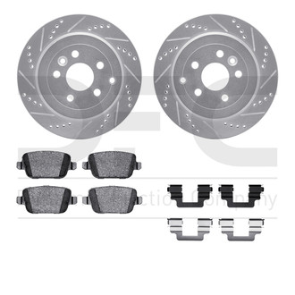 R1 Concepts® - Drilled and Slotted Rear Brake Kit with Euro Ceramic Pads