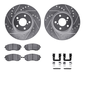 R1 Concepts® - Drilled and Slotted Front Brake Kit with Euro Ceramic Pads