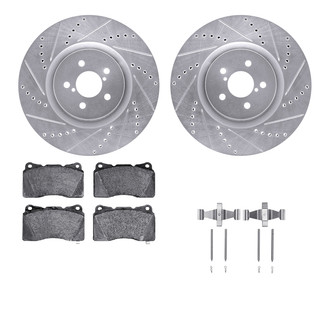 R1 Concepts® - Drilled and Slotted Front Brake Kit with Euro Ceramic Pads