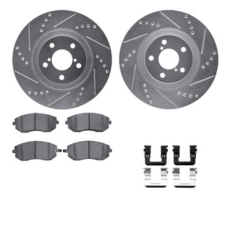 R1 Concepts® - Drilled and Slotted Front Brake Kit with Euro Ceramic Pads