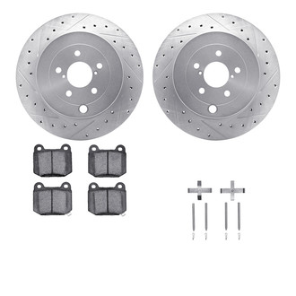 R1 Concepts® - Drilled and Slotted Rear Brake Kit with Euro Ceramic Pads