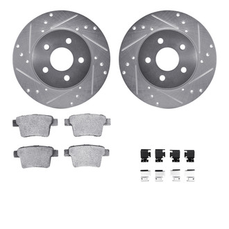 R1 Concepts® - Drilled and Slotted Rear Brake Kit with Euro Ceramic Pads