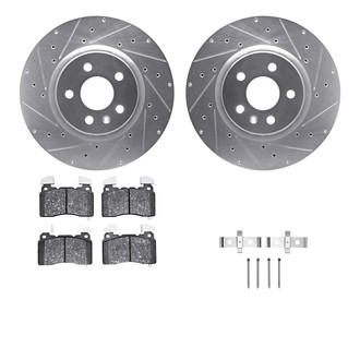 R1 Concepts® - Drilled and Slotted Front Brake Kit with Euro Ceramic Pads