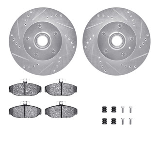 R1 Concepts® - Drilled and Slotted Front Brake Kit with Euro Ceramic Pads