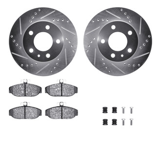 R1 Concepts® - Drilled and Slotted Front Brake Kit with Euro Ceramic Pads