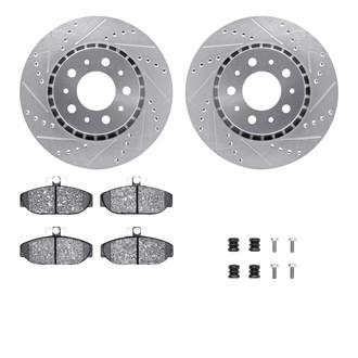 R1 Concepts® - Drilled and Slotted Front Brake Kit with Euro Ceramic Pads