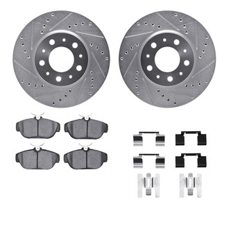 R1 Concepts® - Drilled and Slotted Front Brake Kit with Euro Ceramic Pads