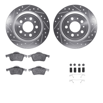 R1 Concepts® - Drilled and Slotted Rear Brake Kit with Euro Ceramic Pads