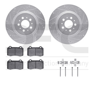 R1 Concepts® - Drilled and Slotted Rear Brake Kit with Euro Ceramic Pads