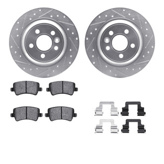 R1 Concepts® - Drilled and Slotted Rear Brake Kit with Euro Ceramic Pads