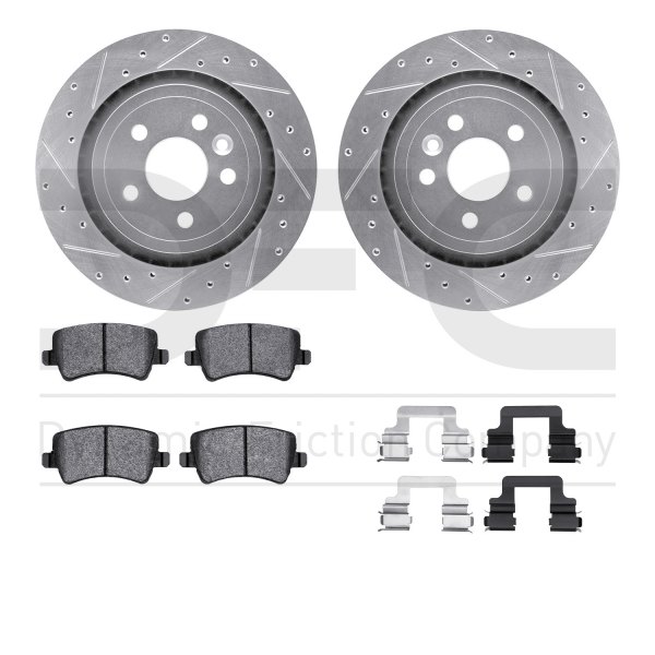  R1 Concepts® - Drilled and Slotted Rear Brake Kit with Euro Ceramic Pads