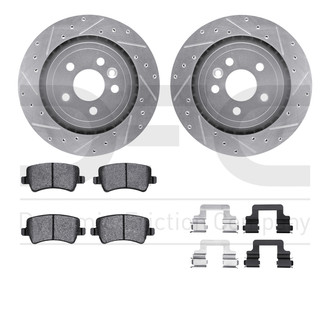 R1 Concepts® - Drilled and Slotted Rear Brake Kit with Euro Ceramic Pads