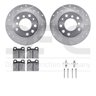 R1 Concepts® - Drilled and Slotted Rear Brake Kit with Euro Ceramic Pads