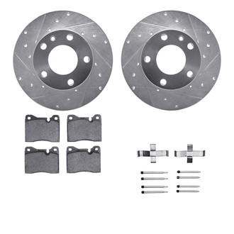 R1 Concepts® - Drilled and Slotted Front Brake Kit with Euro Ceramic Pads