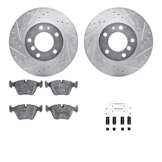 R1 Concepts® - Drilled and Slotted Front Brake Kit with Euro Ceramic Pads
