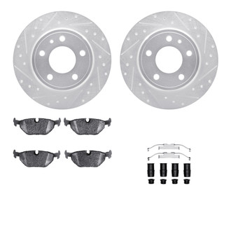 R1 Concepts® - Drilled and Slotted Rear Brake Kit with Euro Ceramic Pads