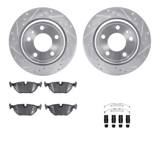 R1 Concepts® - Drilled and Slotted Rear Brake Kit with Euro Ceramic Pads