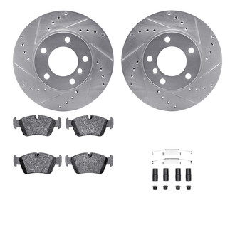 R1 Concepts® - Drilled and Slotted Front Brake Kit with Euro Ceramic Pads
