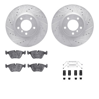 R1 Concepts® - Drilled and Slotted Front Brake Kit with Euro Ceramic Pads