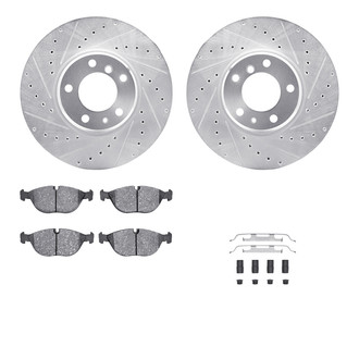 R1 Concepts® - Drilled and Slotted Front Brake Kit with Euro Ceramic Pads