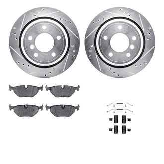 R1 Concepts® - Drilled and Slotted Rear Brake Kit with Euro Ceramic Pads