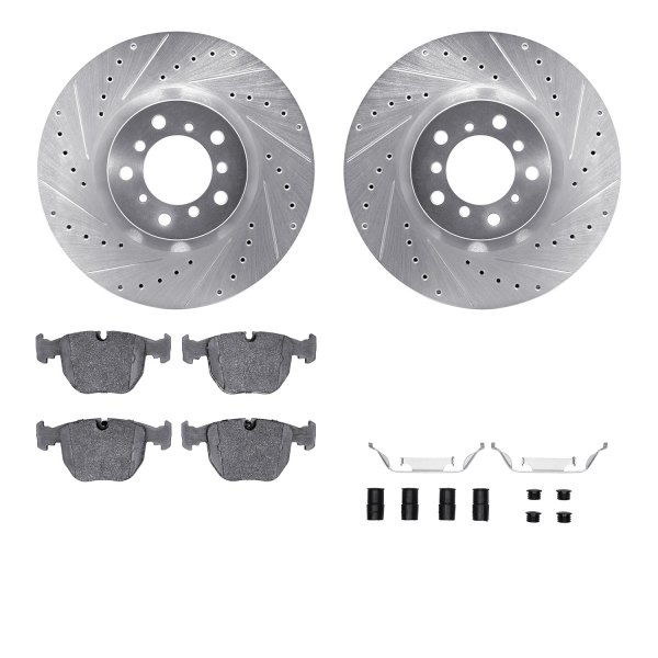  R1 Concepts® - Drilled and Slotted Front Brake Kit with Euro Ceramic Pads