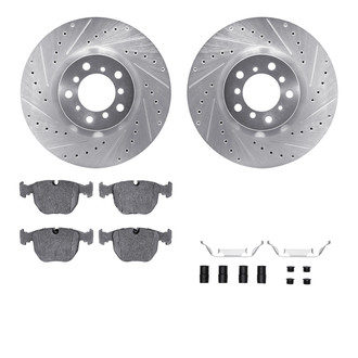 R1 Concepts® - Drilled and Slotted Front Brake Kit with Euro Ceramic Pads