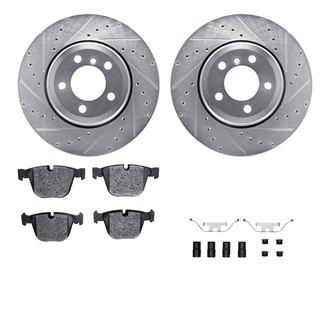 R1 Concepts® - Drilled and Slotted Rear Brake Kit with Euro Ceramic Pads