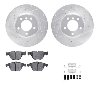 R1 Concepts® - Drilled and Slotted Front Brake Kit with Euro Ceramic Pads