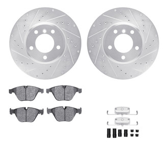 R1 Concepts® - Drilled and Slotted Front Brake Kit with Euro Ceramic Pads