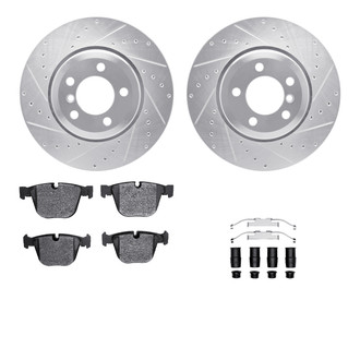 R1 Concepts® - Drilled and Slotted Rear Brake Kit with Euro Ceramic Pads