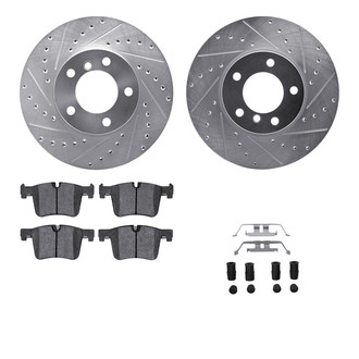 R1 Concepts® - Drilled and Slotted Front Brake Kit with Euro Ceramic Pads