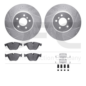 R1 Concepts® - Drilled and Slotted Front Brake Kit with Euro Ceramic Pads