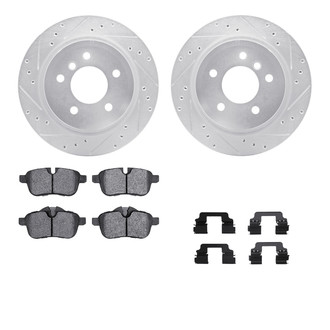 R1 Concepts® - Drilled and Slotted Rear Brake Kit with Euro Ceramic Pads