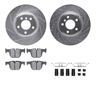 R1 Concepts® - Drilled and Slotted Rear Brake Kit with Euro Ceramic Pads