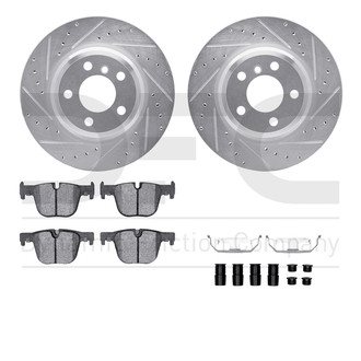 R1 Concepts® - Drilled and Slotted Rear Brake Kit with Euro Ceramic Pads