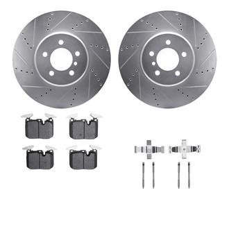 R1 Concepts® - Drilled and Slotted Front Brake Kit with Euro Ceramic Pads