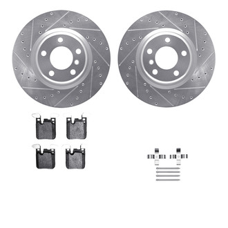 R1 Concepts® - Drilled and Slotted Rear Brake Kit with Euro Ceramic Pads