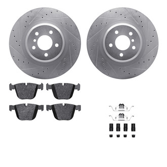 R1 Concepts® - Drilled and Slotted Rear Brake Kit with Euro Ceramic Pads