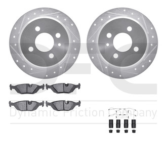 R1 Concepts® - Drilled and Slotted Rear Brake Kit with Euro Ceramic Pads