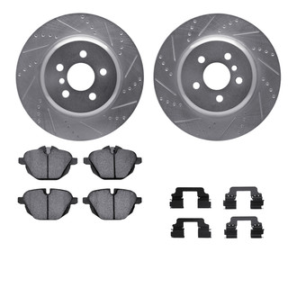 R1 Concepts® - Drilled and Slotted Rear Brake Kit with Euro Ceramic Pads