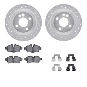 R1 Concepts® - Drilled and Slotted Rear Brake Kit with Euro Ceramic Pads