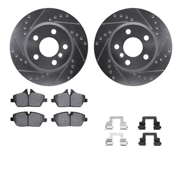  R1 Concepts® - Drilled and Slotted Front Brake Kit with Euro Ceramic Pads