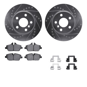 R1 Concepts® - Drilled and Slotted Front Brake Kit with Euro Ceramic Pads